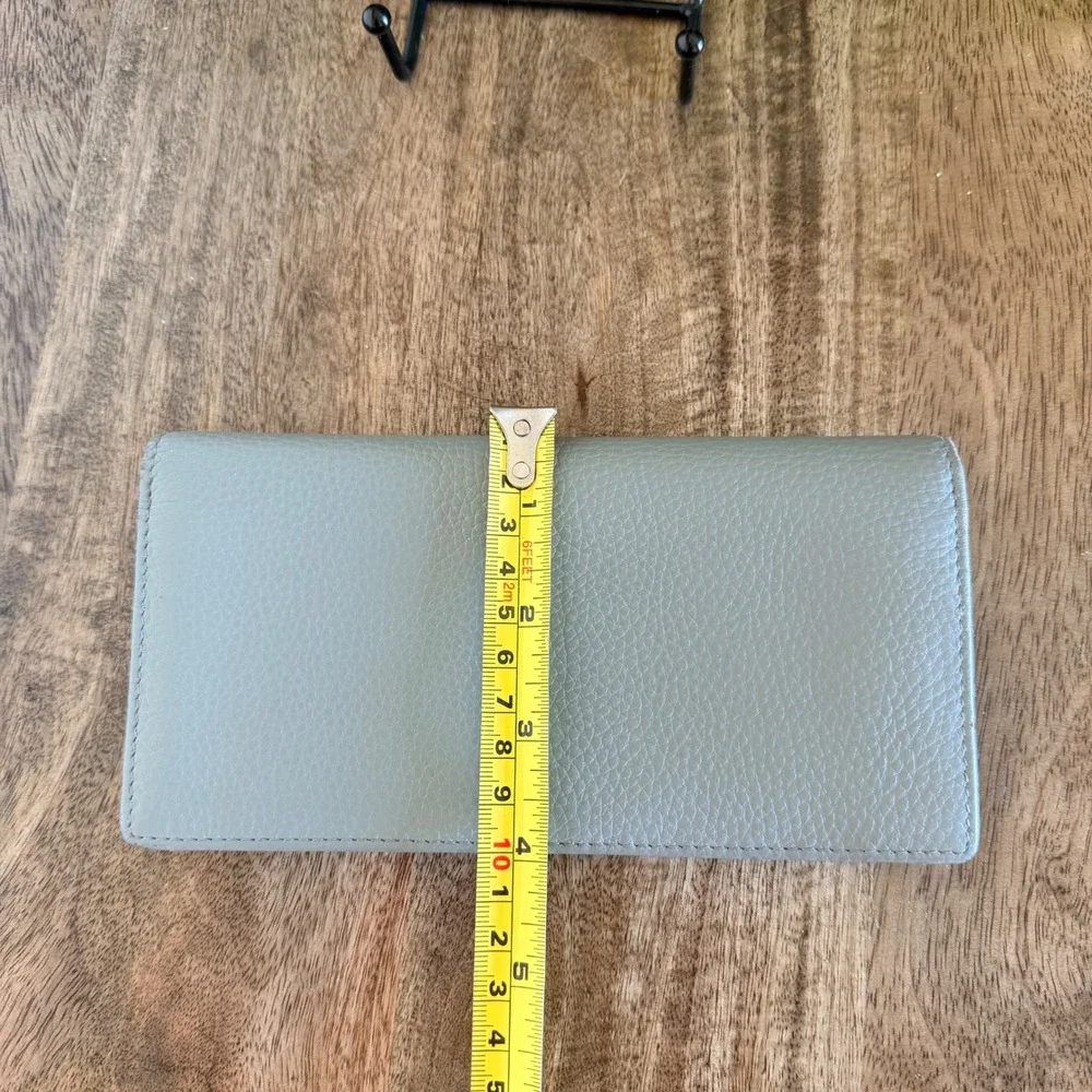 Greige Pebble Wallet Neutral Minimalist Long Wallet Organizer Modern Earthy Soft